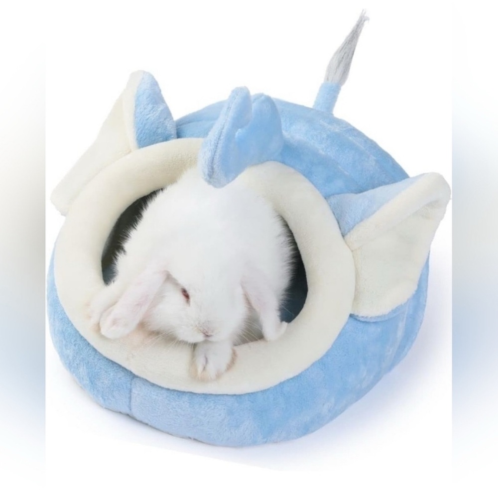 Cozy Blue Cat Bed with Ears